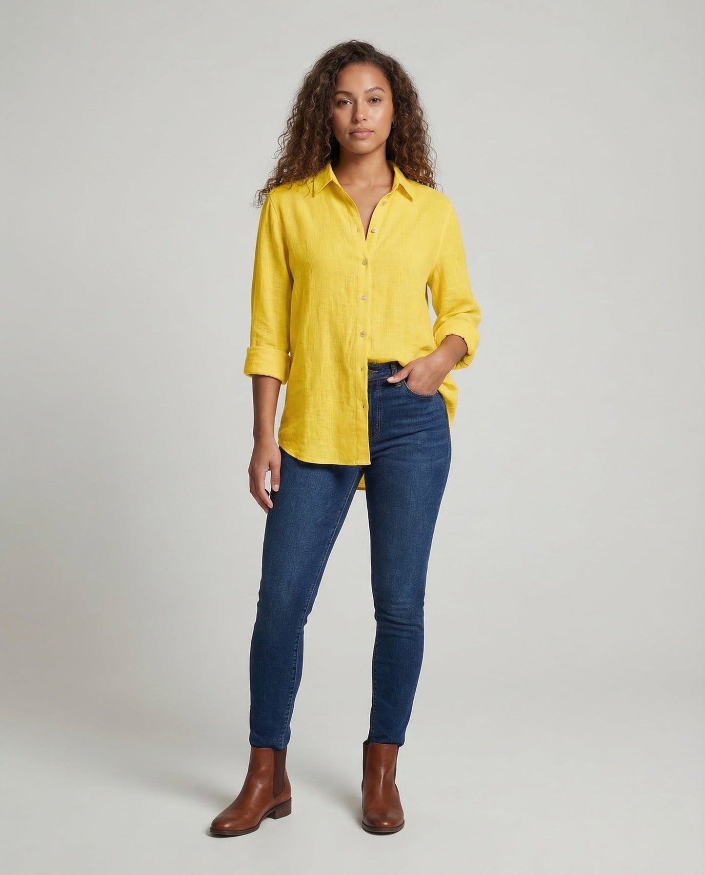 Camicia Donna in Lino Stampa Floreale - Brentozzi