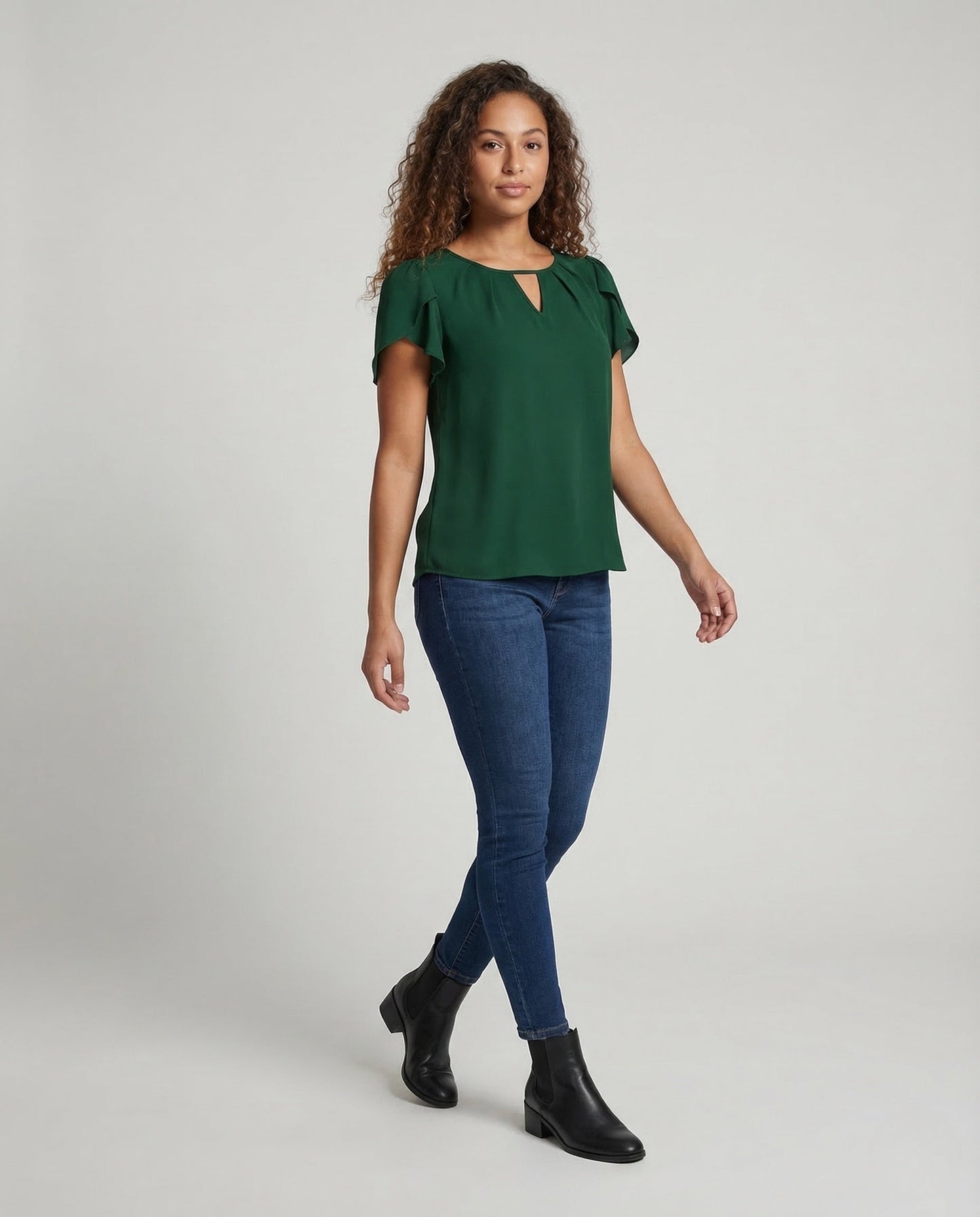 Blusa Donna in Chiffon Maniche a Volant - Brentozzi