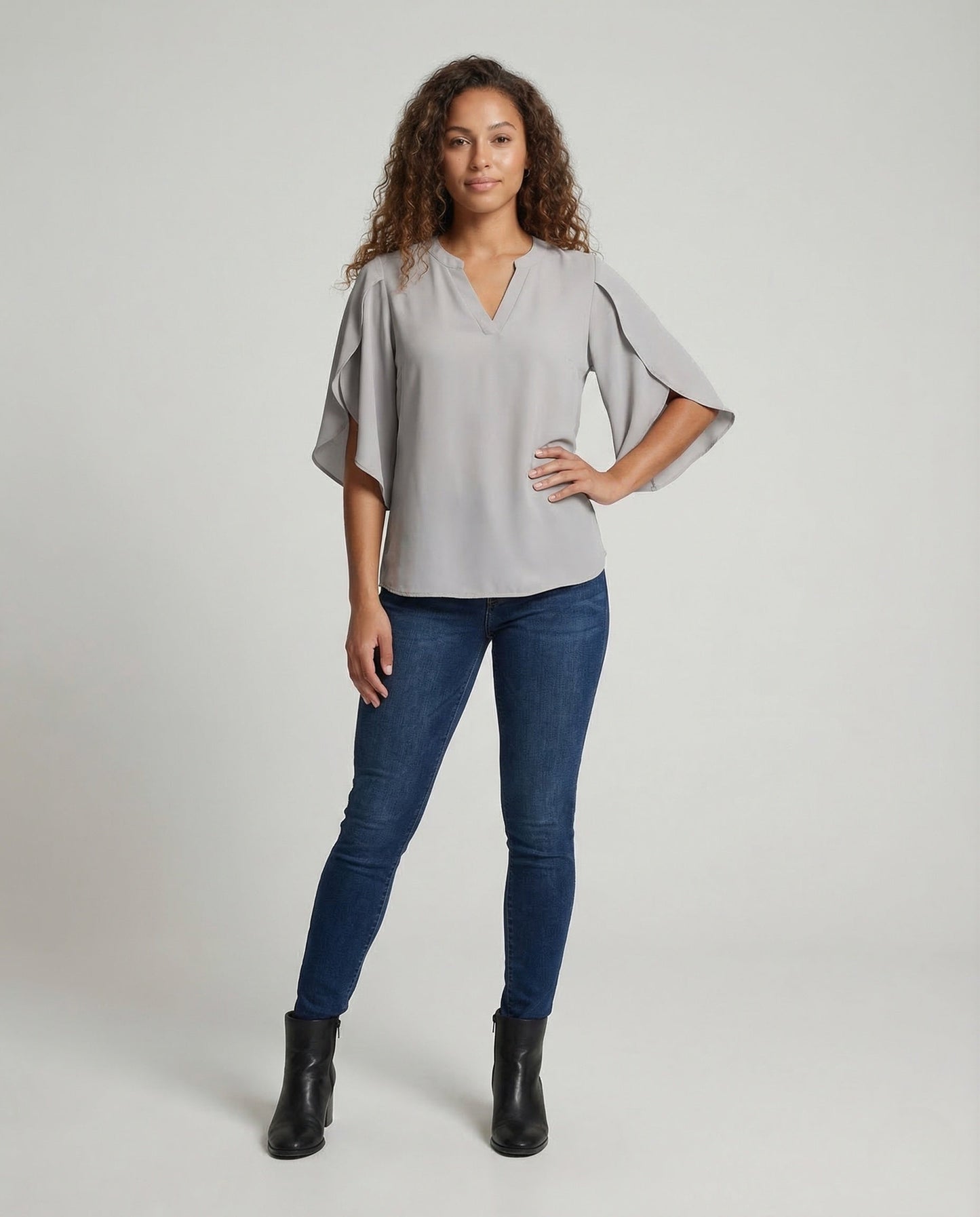 Blusa Donna in Chiffon Scollo Profondo - Brentozzi