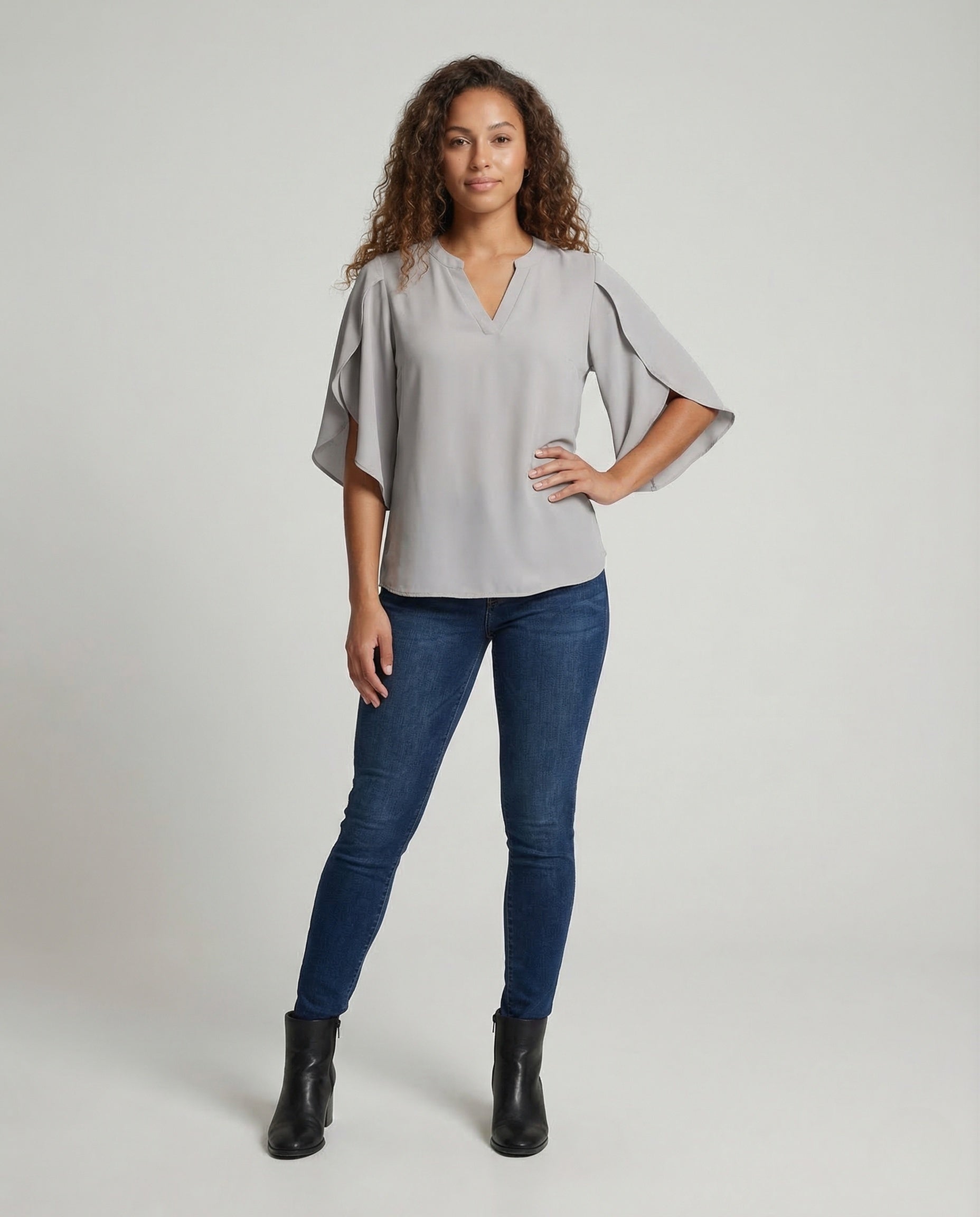 Blusa Donna in Chiffon Scollo Profondo - Brentozzi