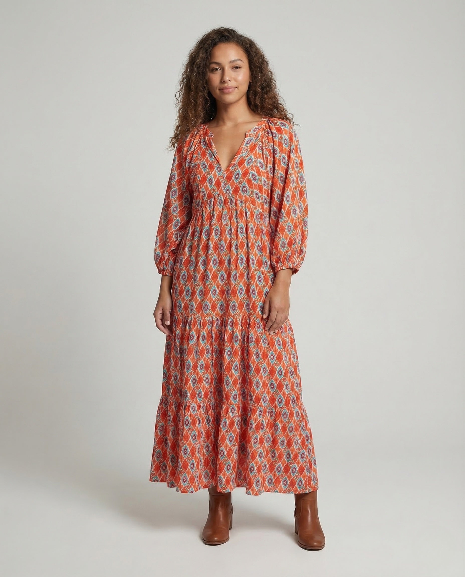 Abito Maxi Donna Empire Manica a Sbuffo - Brentozzi