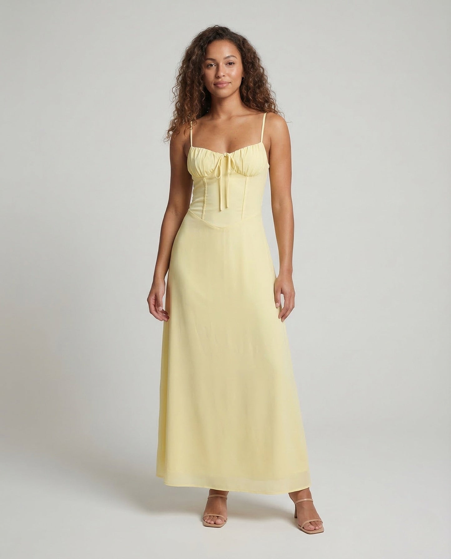 Abito Maxi Donna Effetto Corsetto Spalline Sottili - Brentozzi