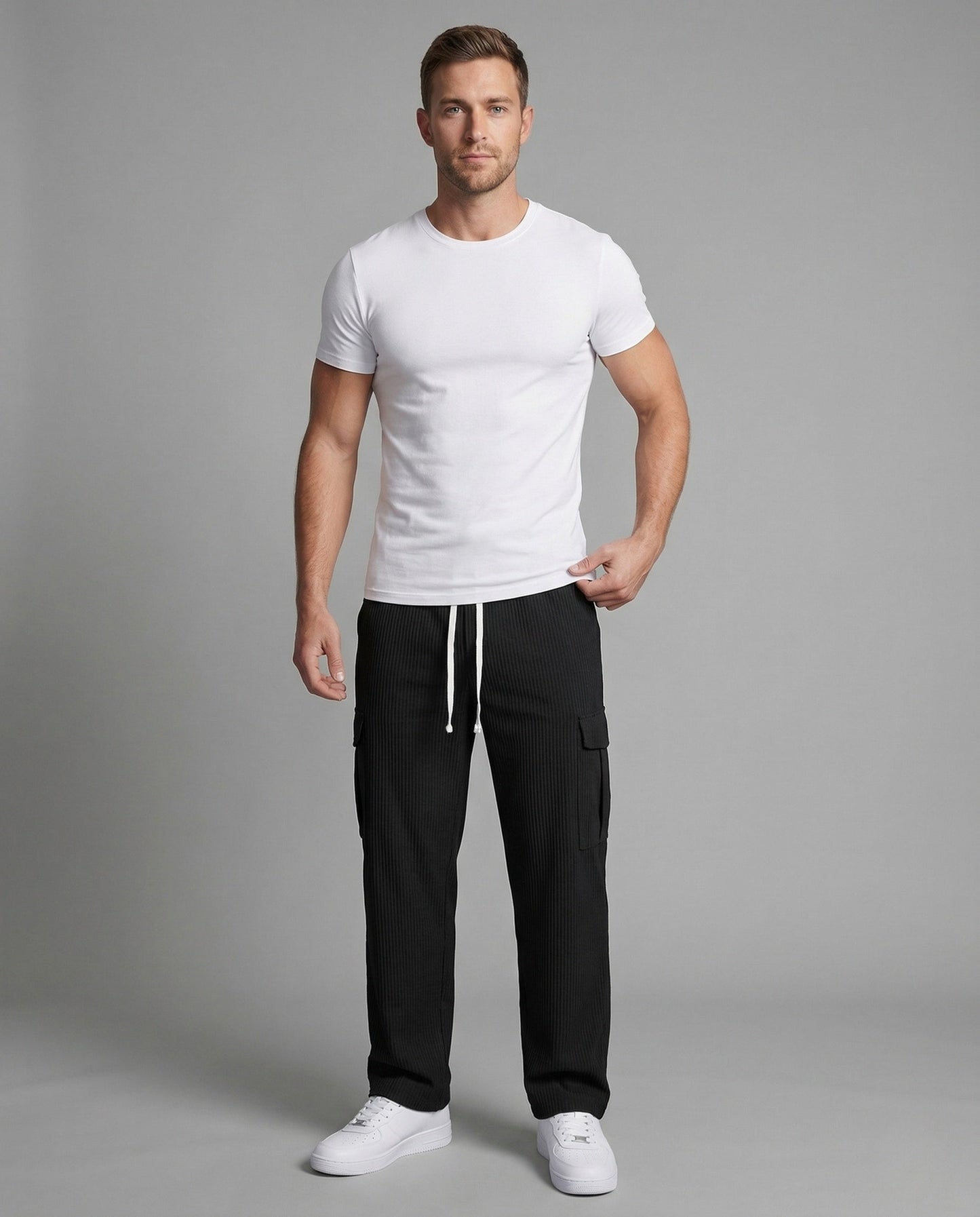 Pantaloni Cargo Uomo Cotone con Coulisse Relax - Brentozzi