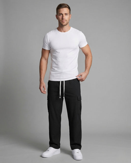 Pantaloni Cargo Uomo Cotone con Coulisse Relax - Brentozzi