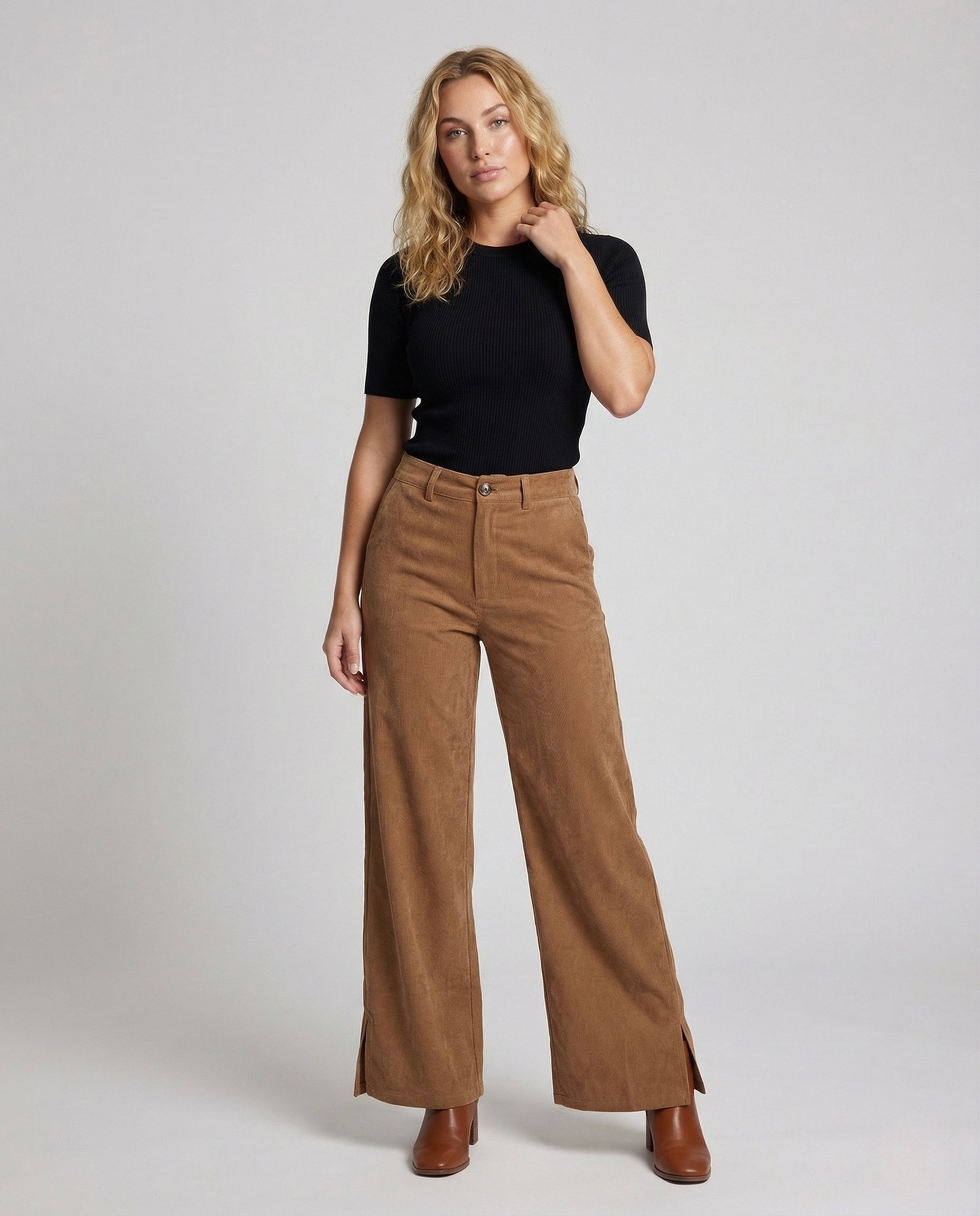Pantaloni Palazzo Donna in Velluto Morbido - Brentozzi
