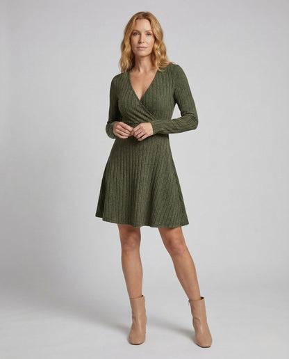 Abito a Portafoglio Donna in Maglia Costina Linea A - Brentozzi