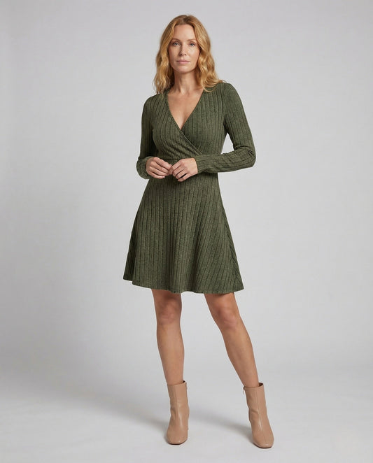 Abito a Portafoglio Donna in Maglia Costina Linea A - Brentozzi