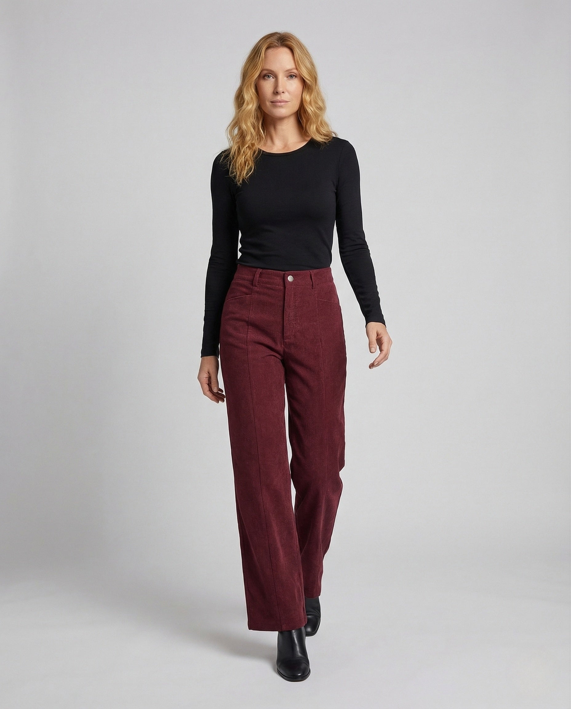 Pantaloni Donna in Velluto a Coste Piega e Taglio Largo - Brentozzi