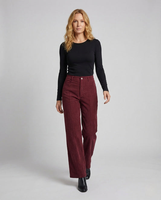 Pantaloni Donna in Velluto a Coste Piega e Taglio Largo - Brentozzi