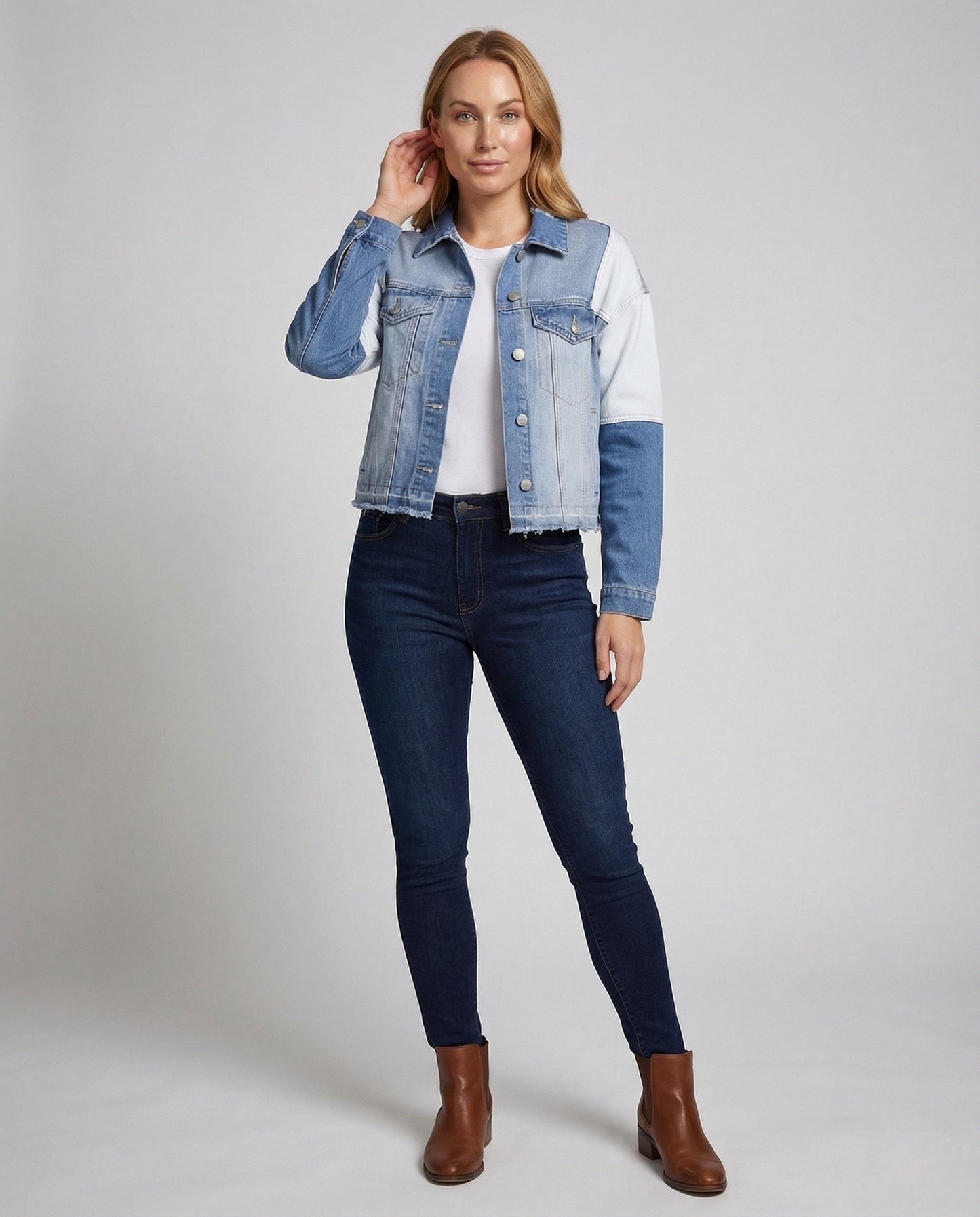 Giacca Jeans Donna Patchwork Corto - Brentozzi