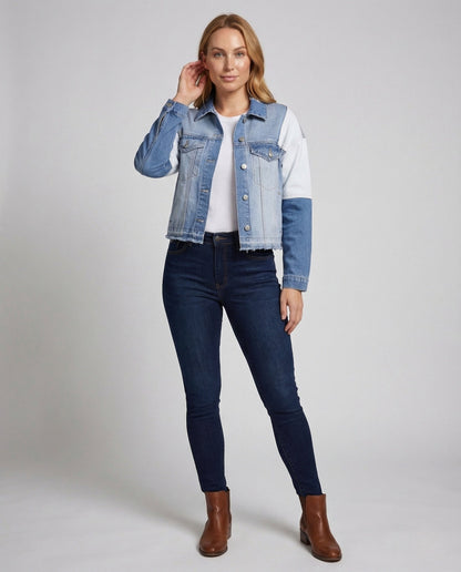 Giacca Jeans Donna Patchwork Corto - Brentozzi