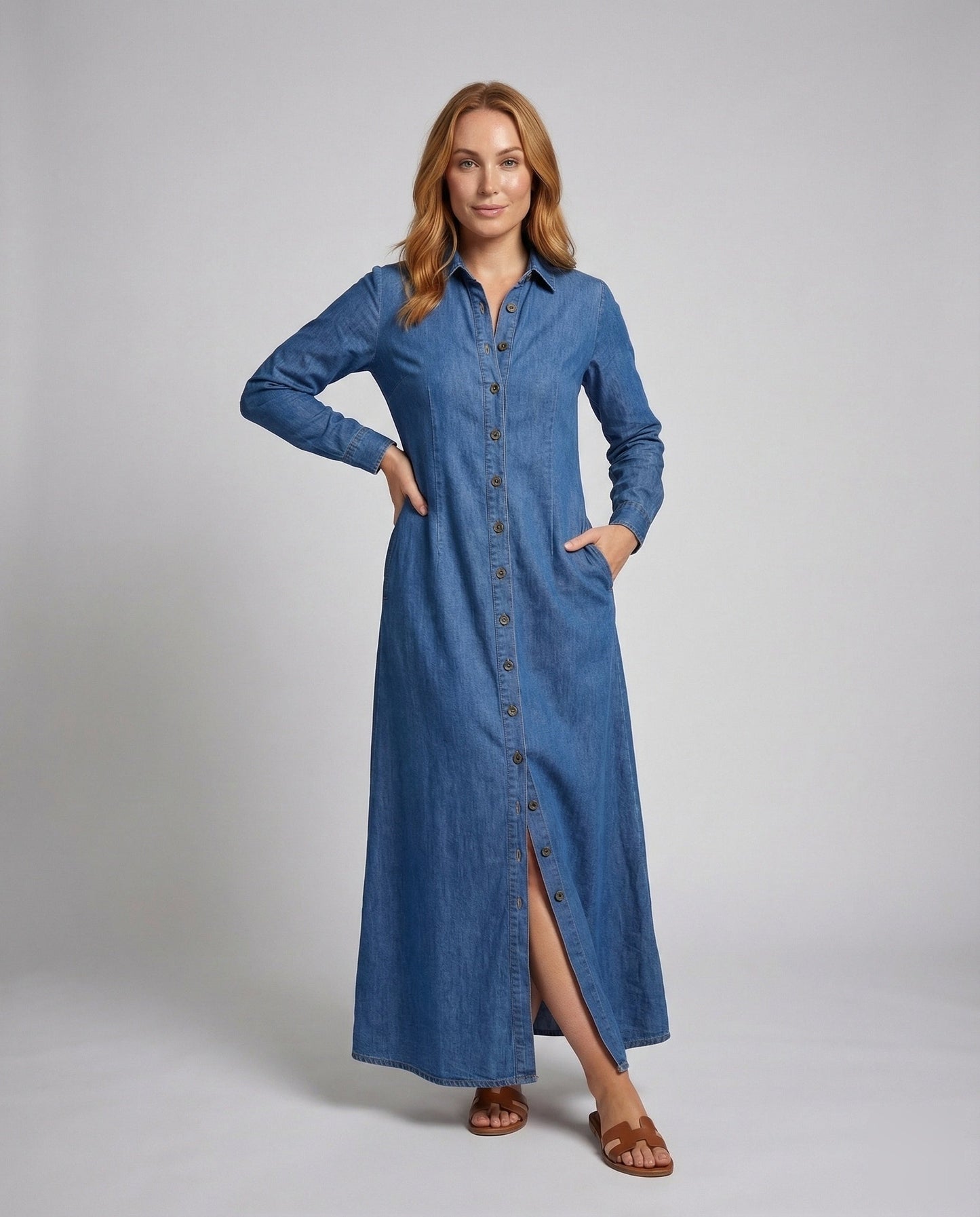 Abito Camicia Jeans Donna Lunghezza Lunga - Brentozzi