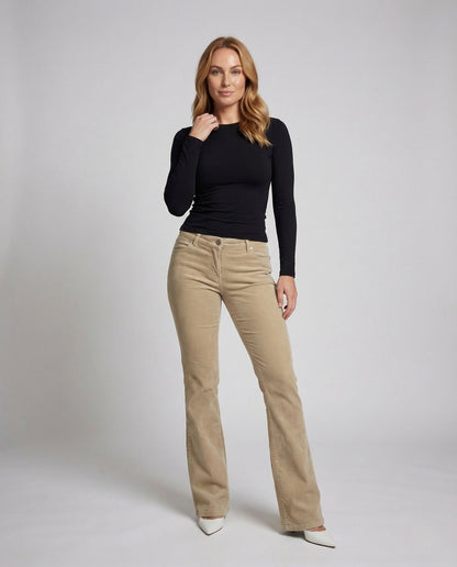 Pantaloni Donna in Velluto a Costine Vita Bassa Svasati - Brentozzi