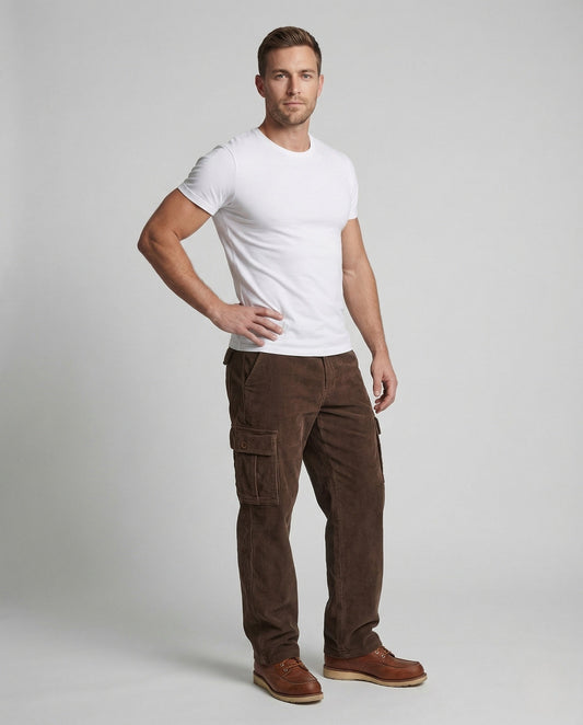 Pantaloni Cargo Uomo in Velluto con Tasche Comodi - Brentozzi