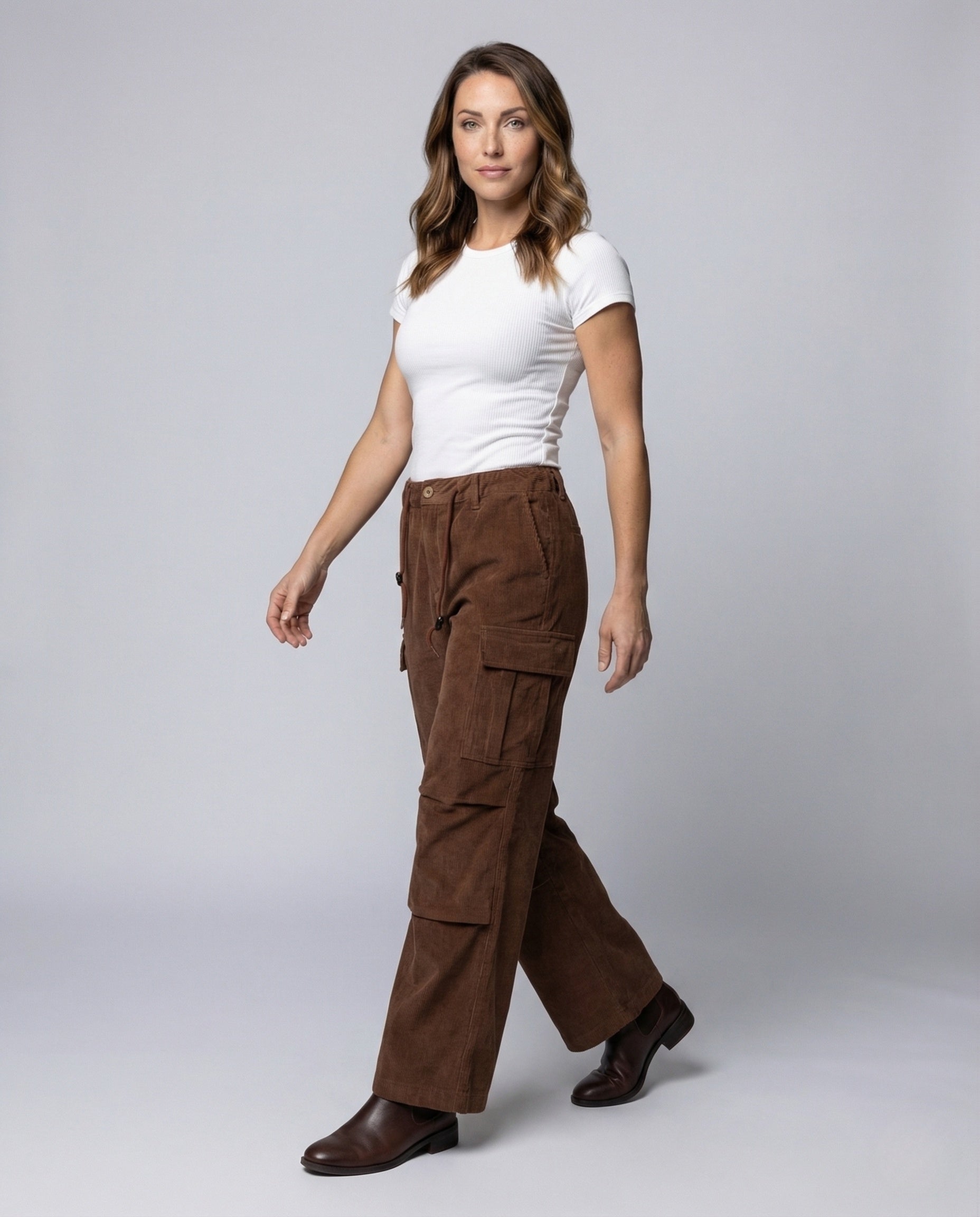 Pantaloni Cargo Unisex in Cotone con Coulisse Regular Fit - Brentozzi