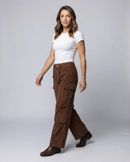 Pantaloni Cargo Unisex in Cotone con Coulisse Regular Fit - Brentozzi