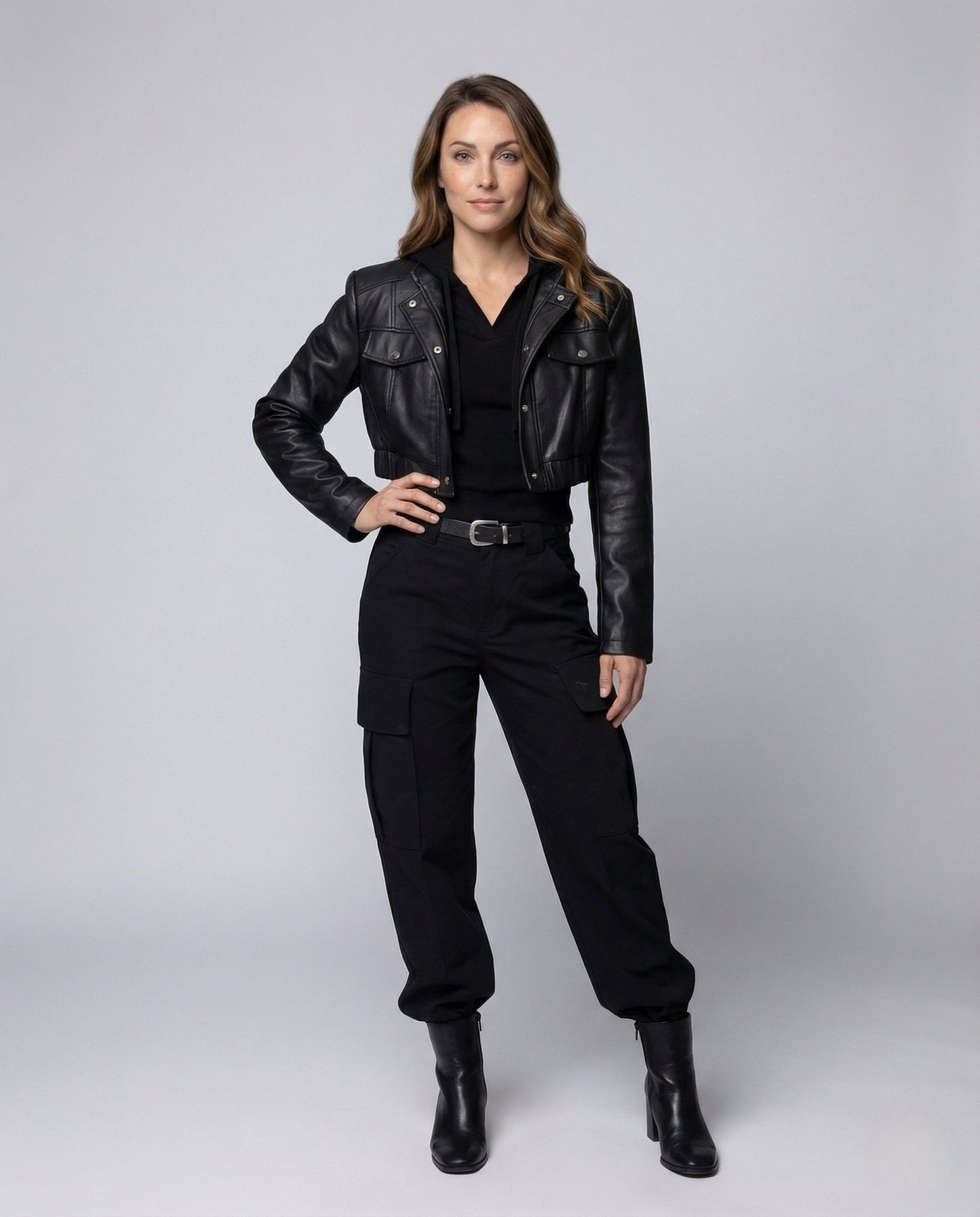 Giacca Biker Donna in Ecopelle con Spalline - Brentozzi