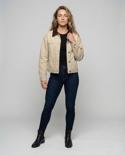 Giacca Jeans Donna Colletto in Velluto Corto - Brentozzi
