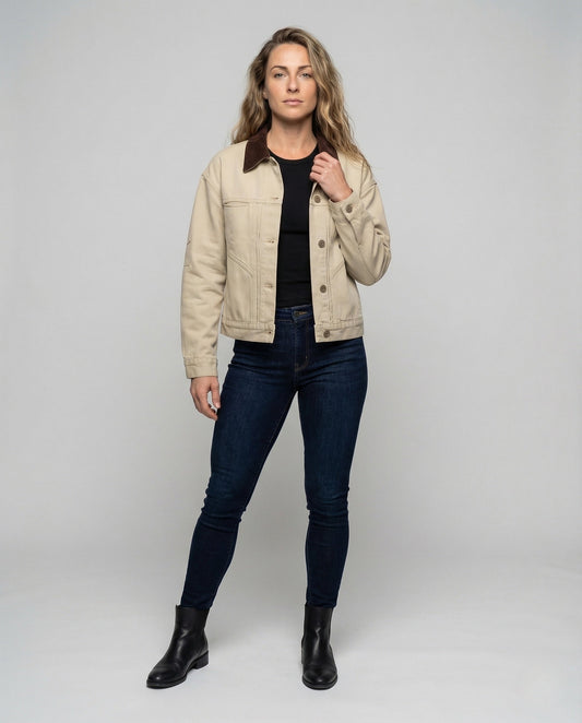 Giacca Jeans Donna Colletto in Velluto Corto - Brentozzi