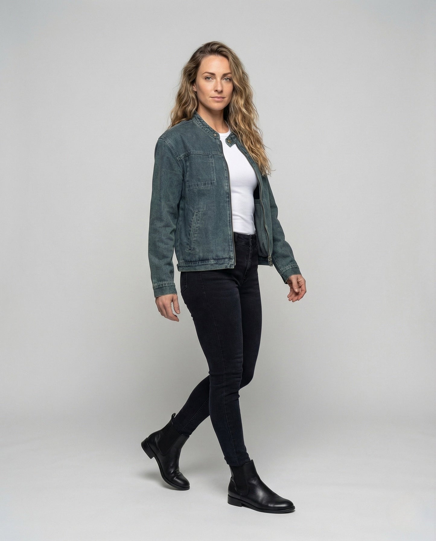 Giacca Denim Donna Taglio Boxy Casual - Brentozzi