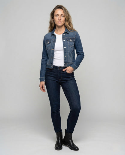 Giacca Jeans Donna Trucker Taglio Sfiancato - Brentozzi