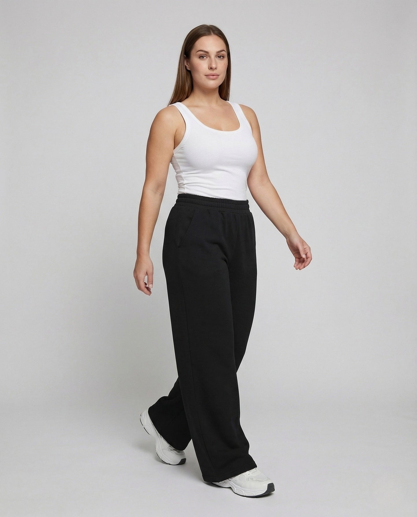 Pantaloni Palazzo Donna Vita Alta Tessuto Fluttuante - Brentozzi