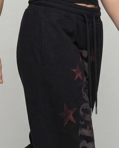 Pantaloni Donna in Felpa Larga con Coulisse