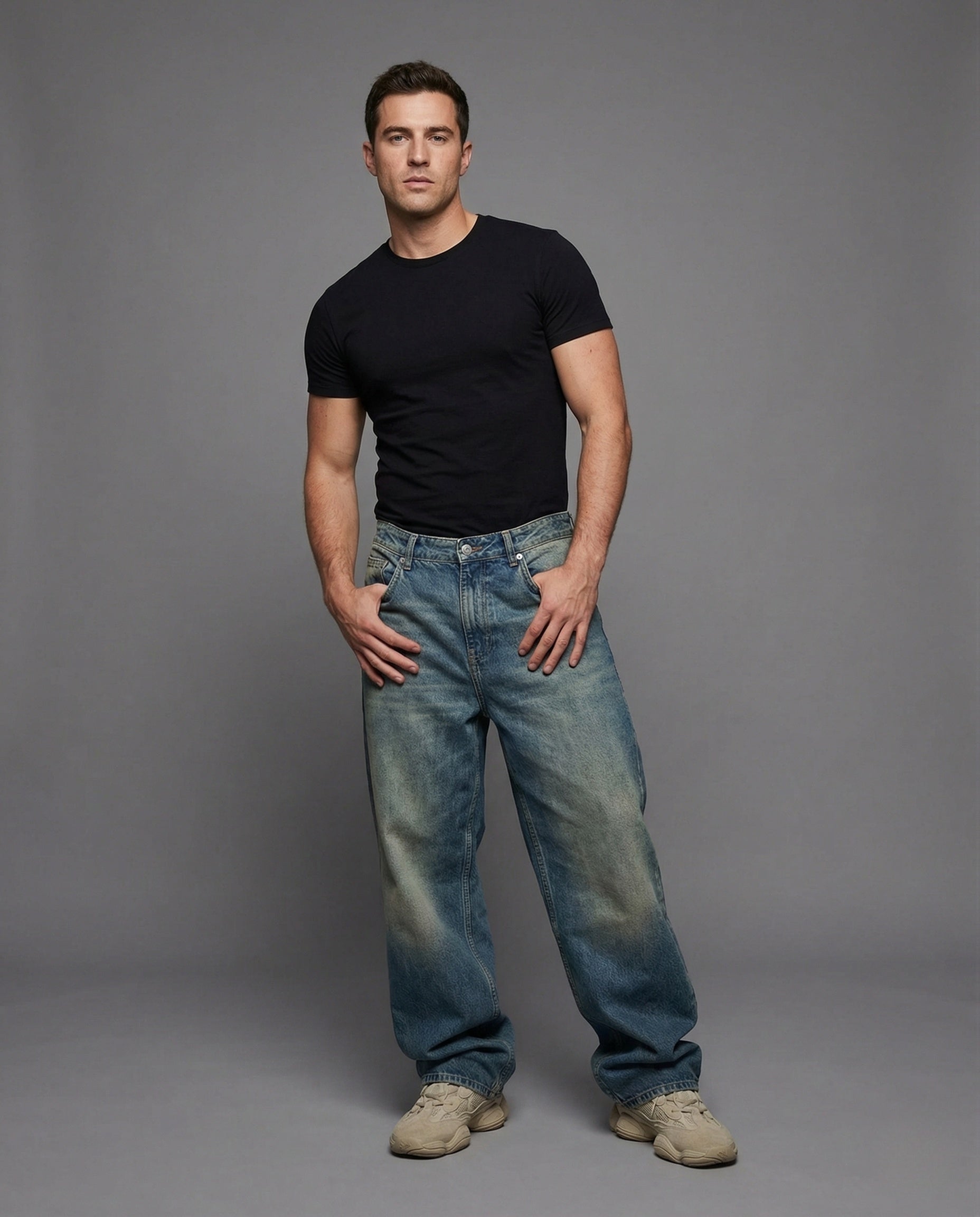 Jeans Unisex Baggy Effetto Used - Brentozzi