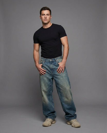 Jeans Unisex Baggy Effetto Used - Brentozzi