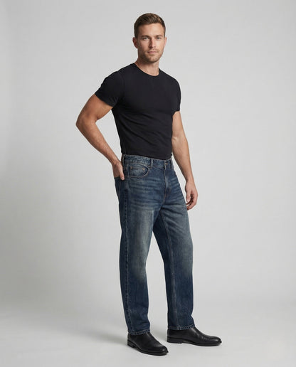 Jeans Unisex Denim Dritti Effetto Usato - Brentozzi