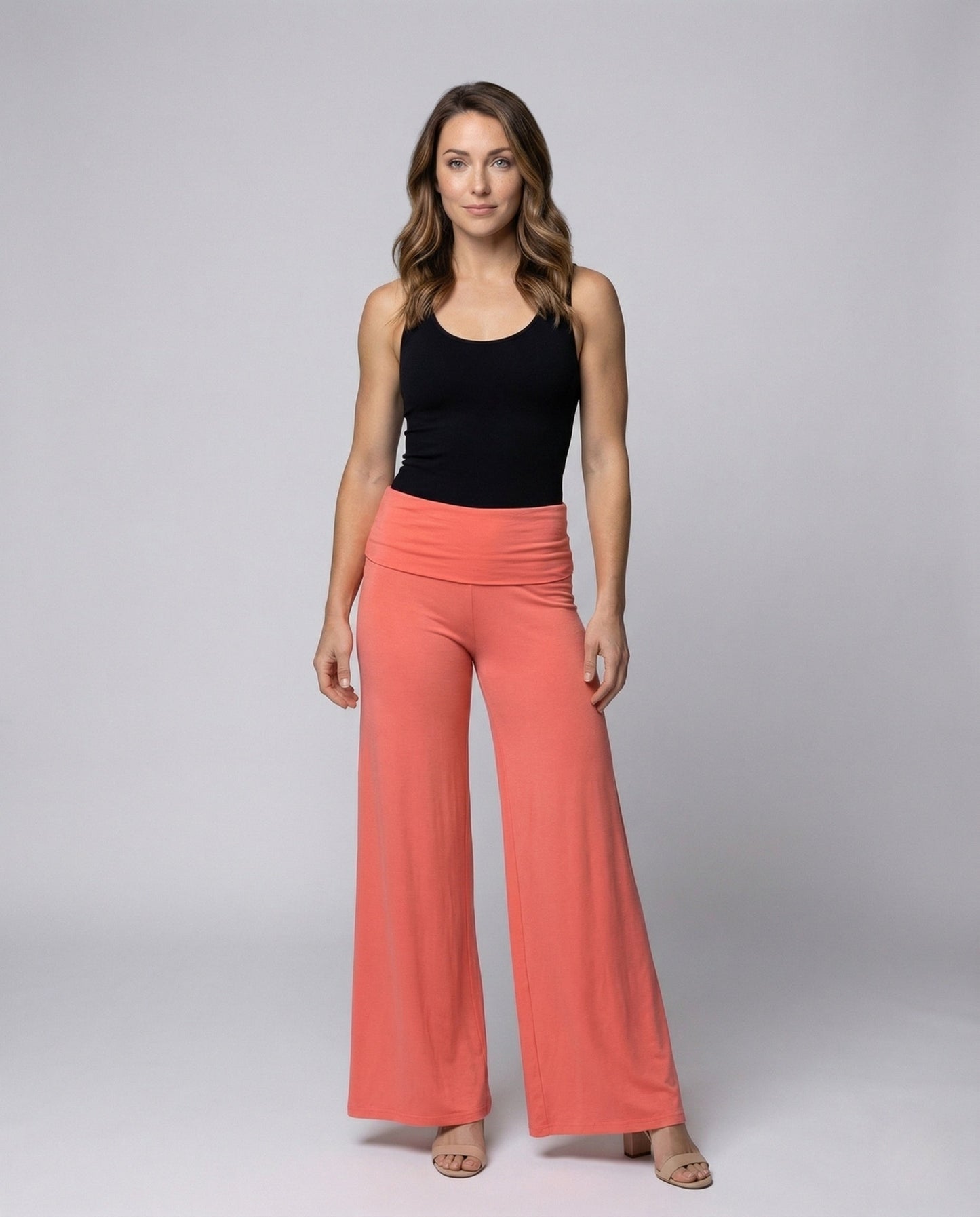 Pantaloni Palazzo Donna con Risvolto Ampi - Brentozzi