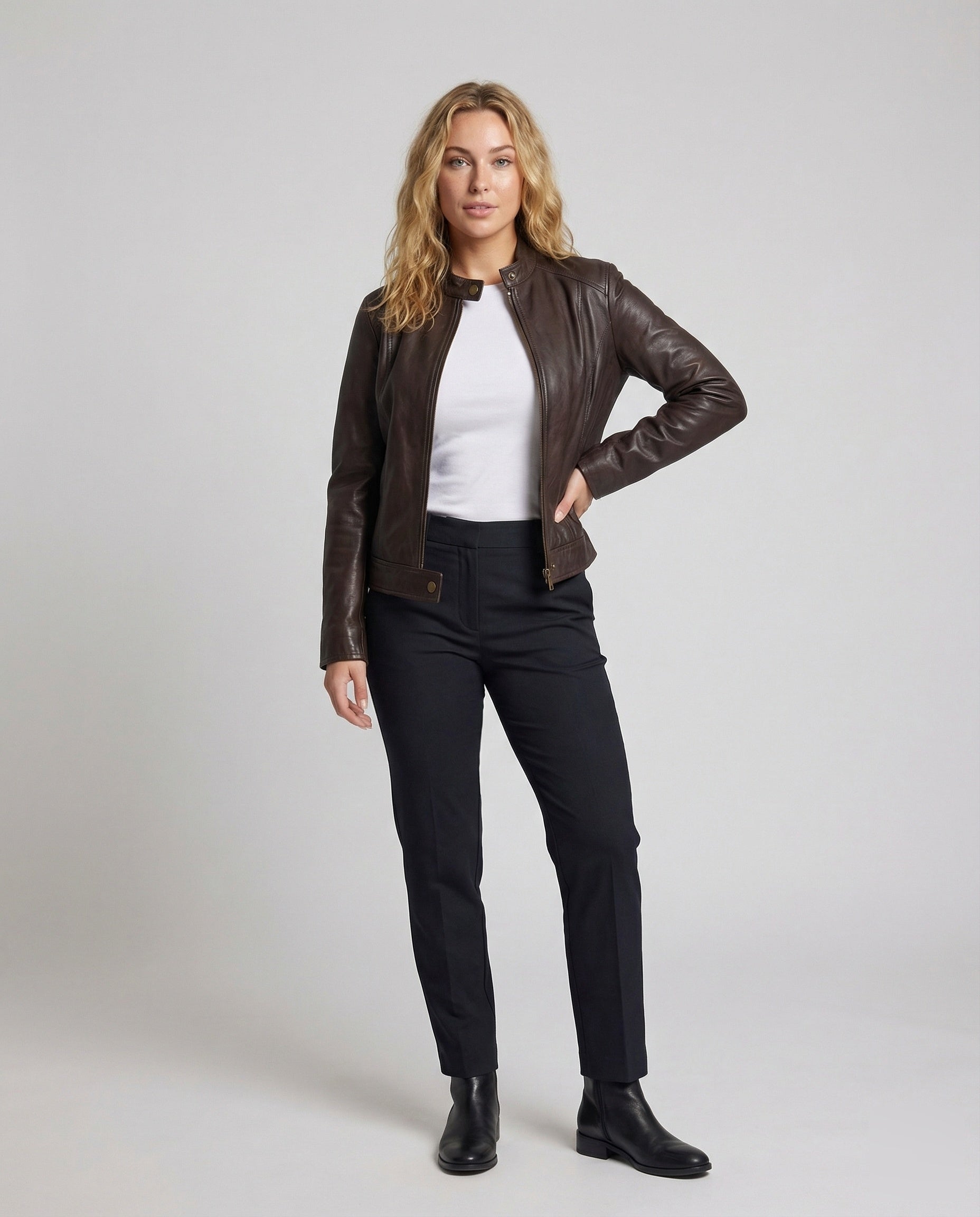 Giacca Biker Donna in Ecopelle Corta - Brentozzi