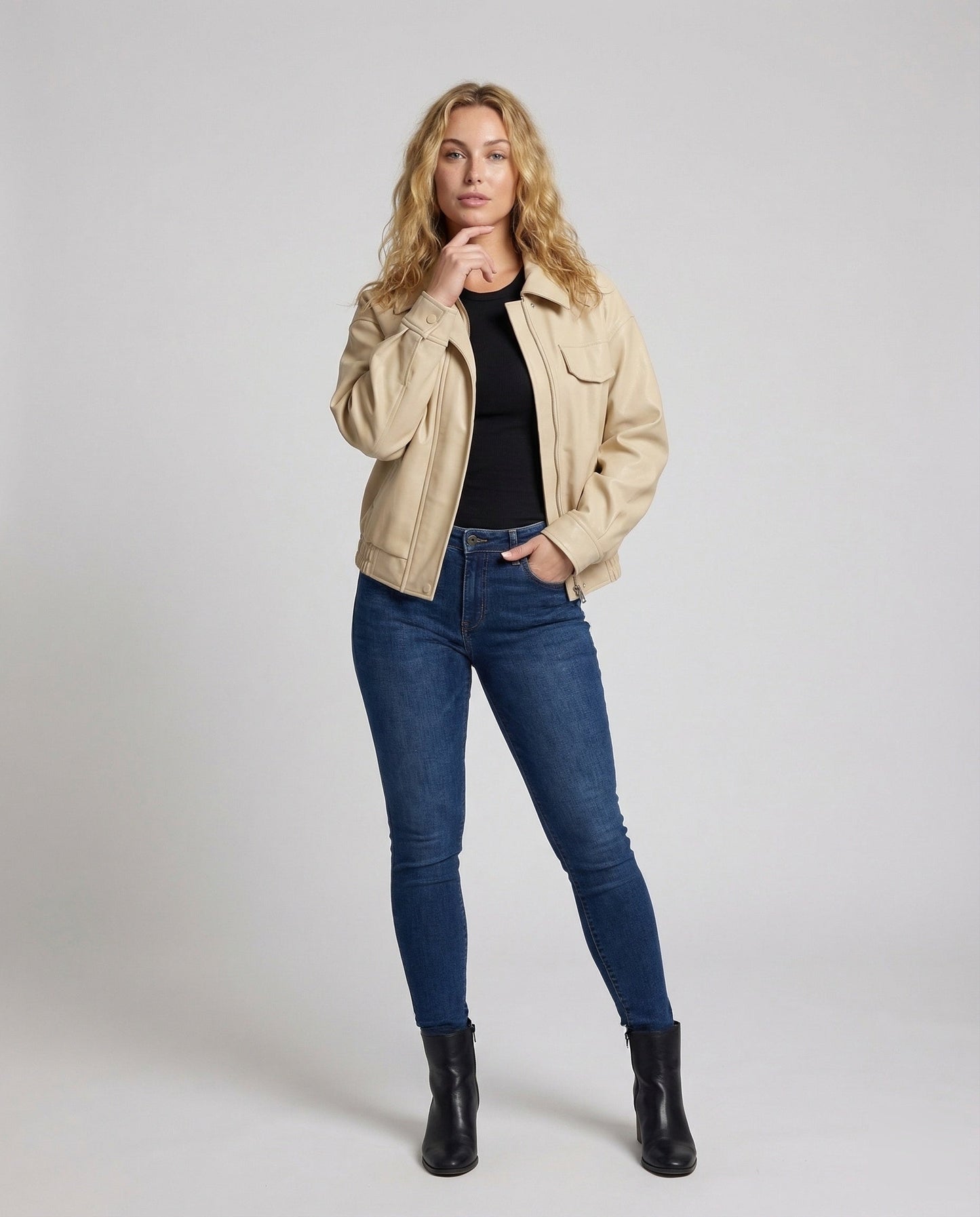 Bomber Donna in Ecopelle Vestibilità Oversize - Brentozzi