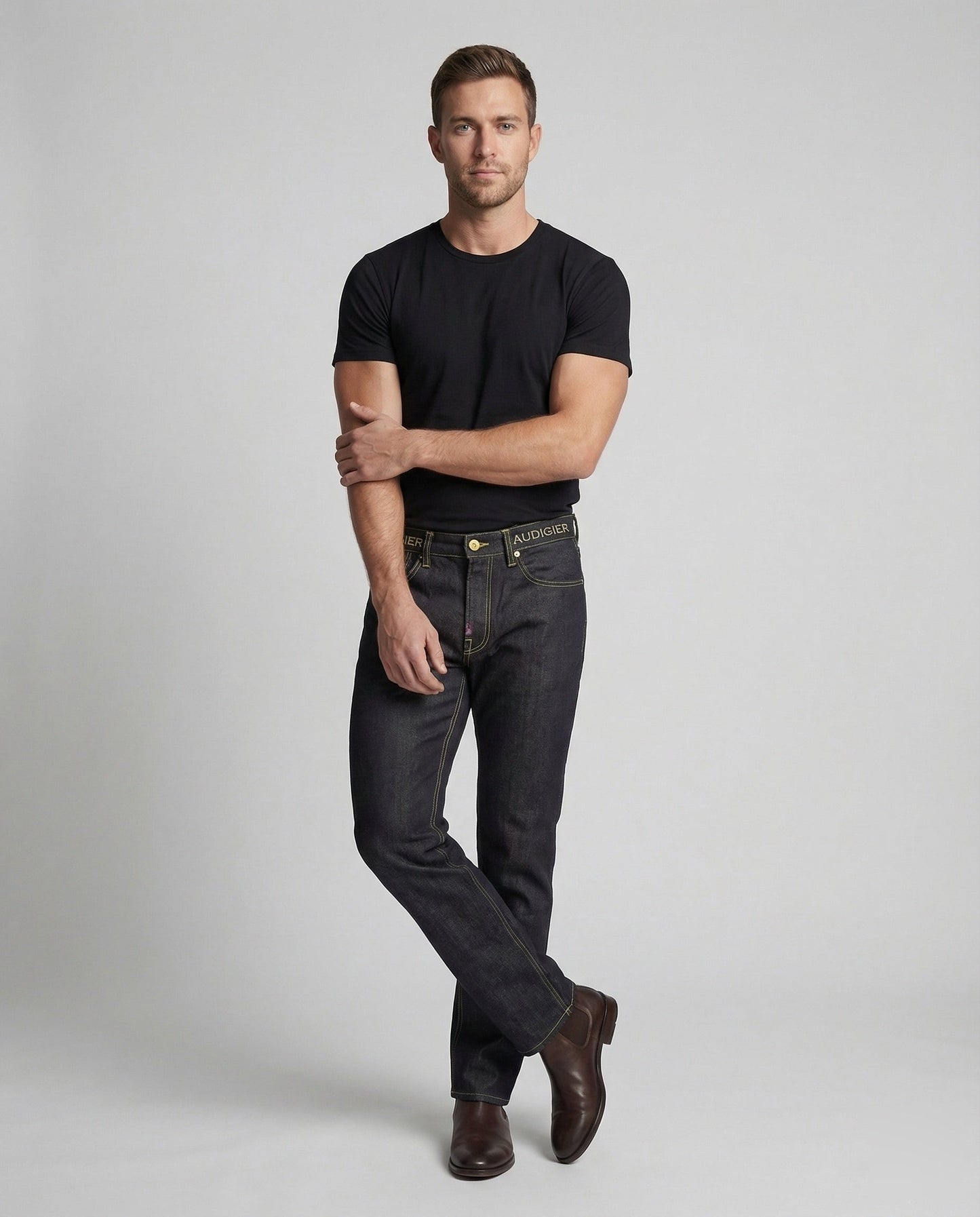Jeans Uomo Ricamo Statua della Libertà Taglio Dritto - Brentozzi