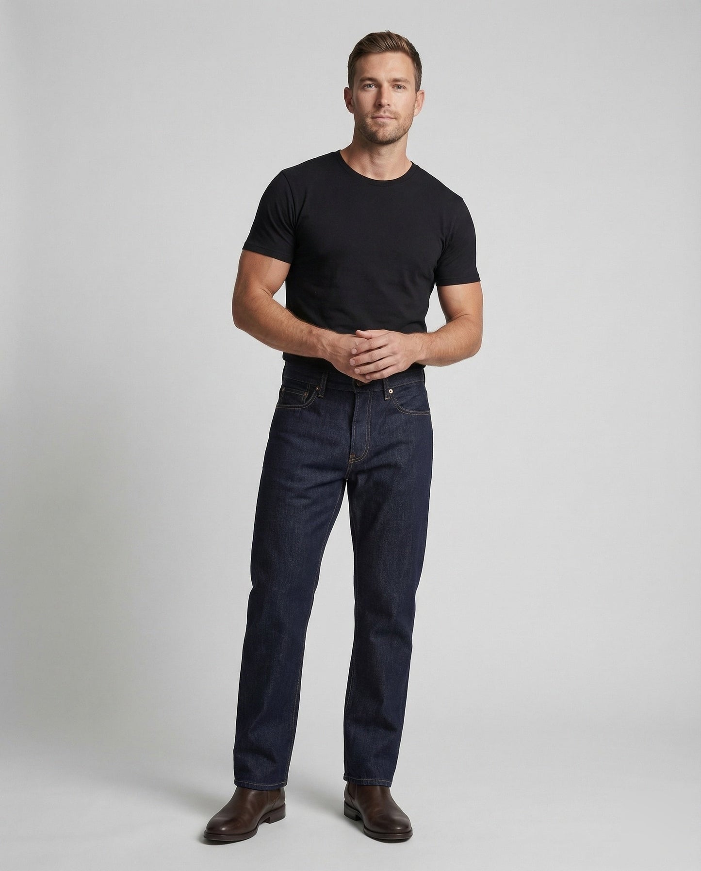 Jeans Uomo in Denim Grezzo Vita Alta - Brentozzi