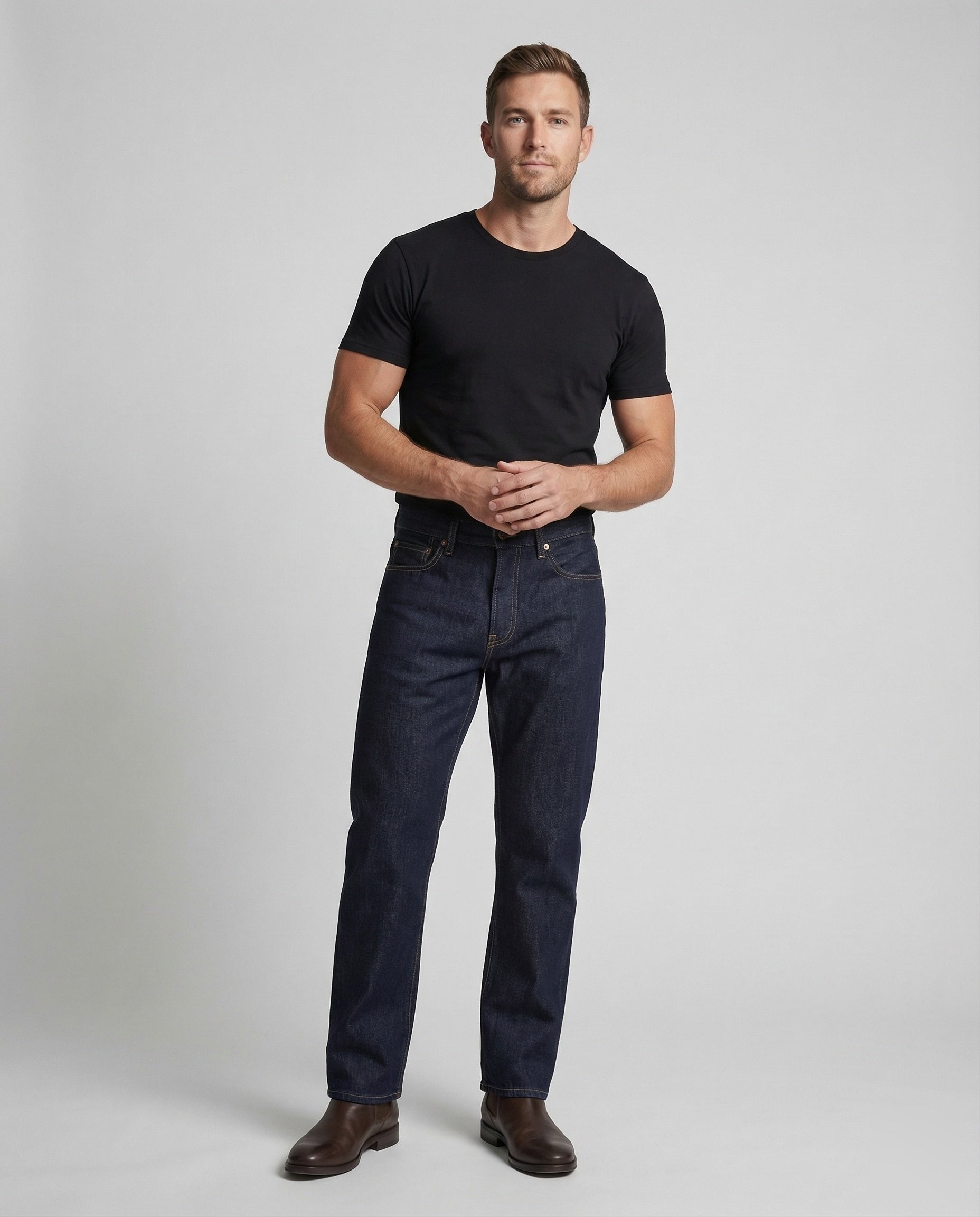 Jeans Uomo in Denim Grezzo Vita Alta - Brentozzi