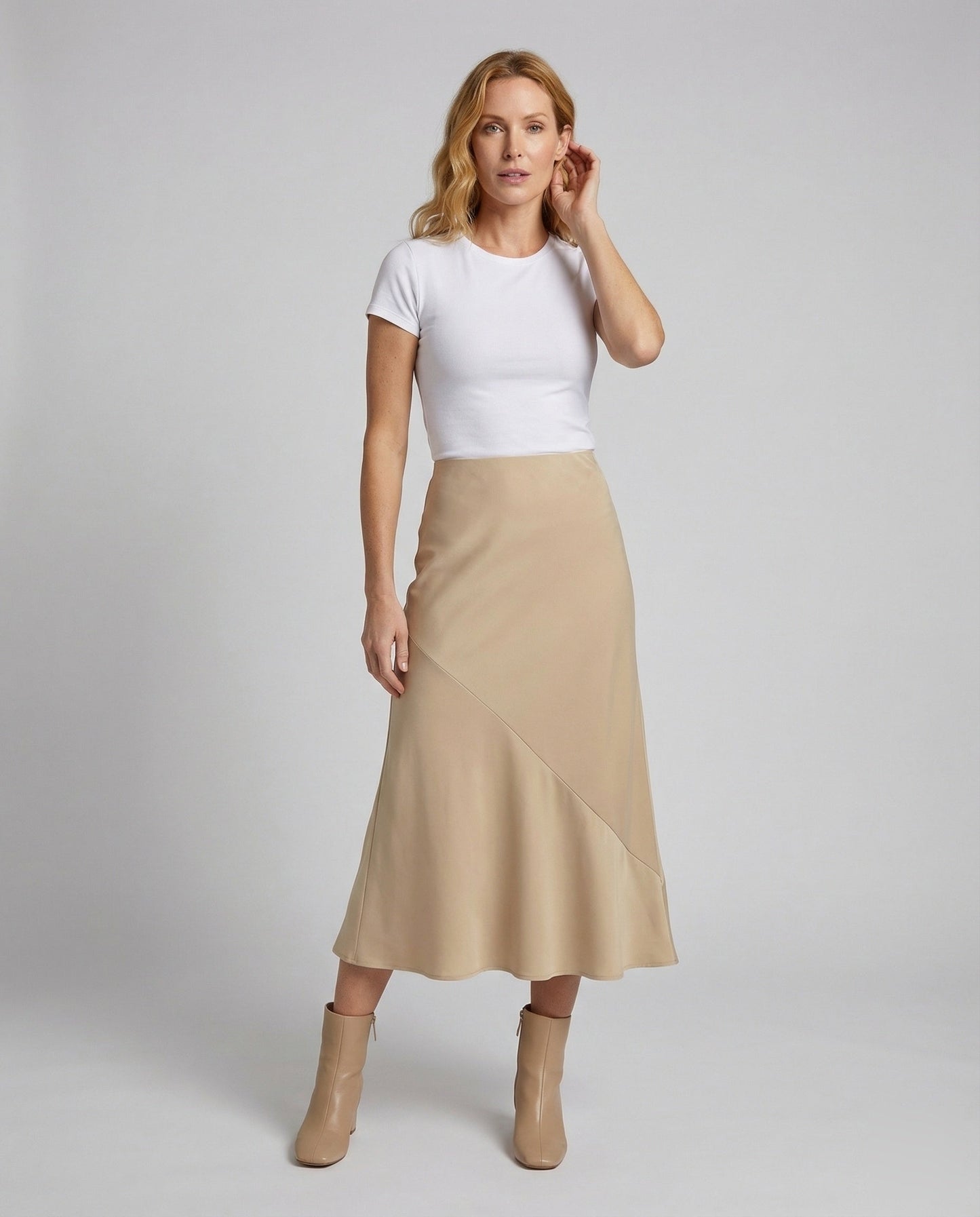 Gonna Maxi Donna in Satin Taglio A - Brentozzi