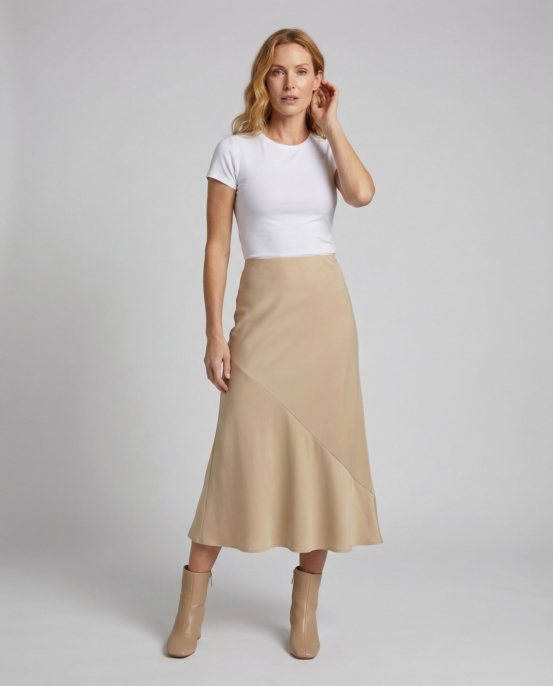 Gonna Maxi Donna in Satin Taglio A - Brentozzi