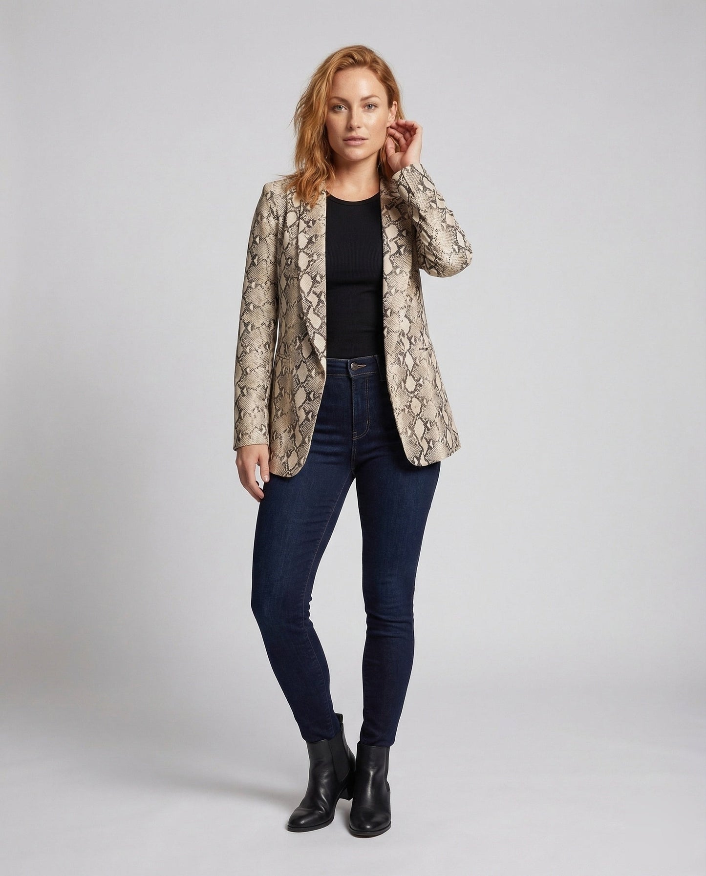 Blazer Donna Oversize Stampa Animalier - Brentozzi