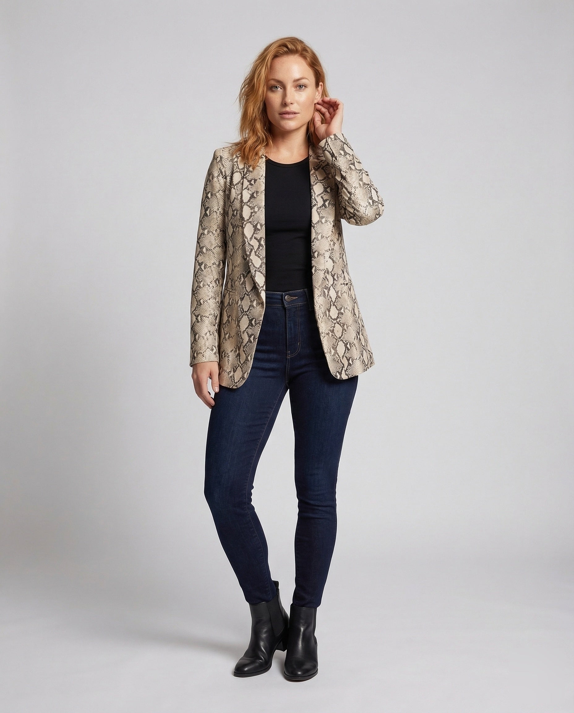 Blazer Donna Oversize Stampa Animalier - Brentozzi