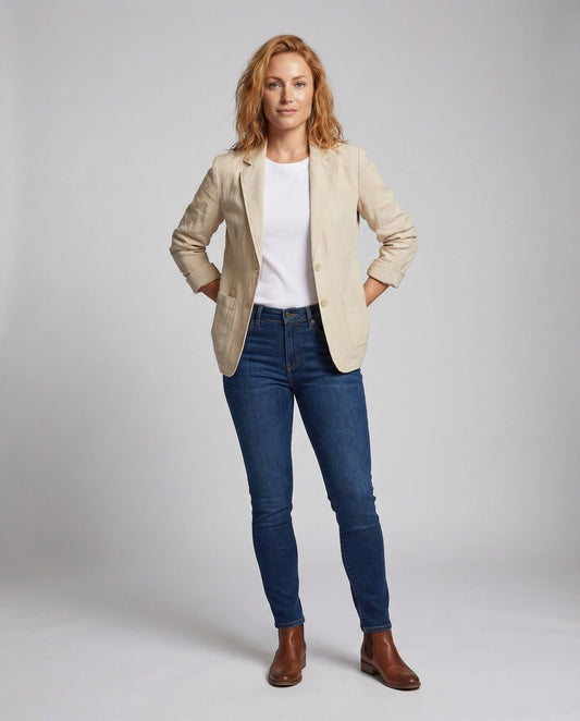 Blazer Donna in Lino con Revers - Brentozzi