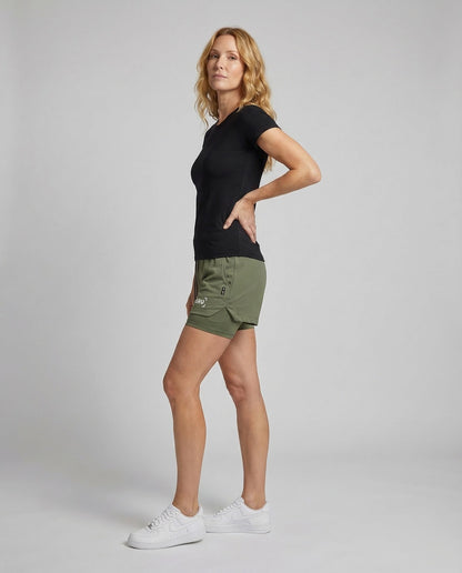 Pantaloncini Running Donna 2in1 Mesh Traspiranti - Brentozzi