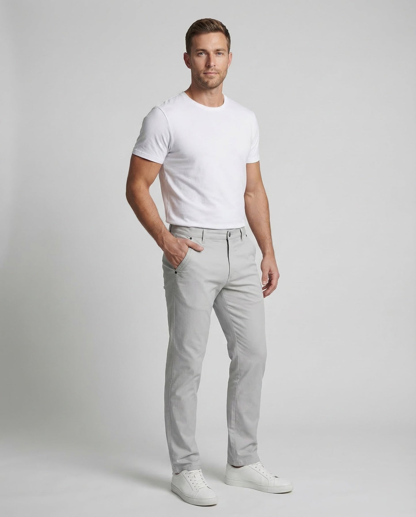 Pantaloni Chino Uomo Elastici Taglio Dritto - Brentozzi