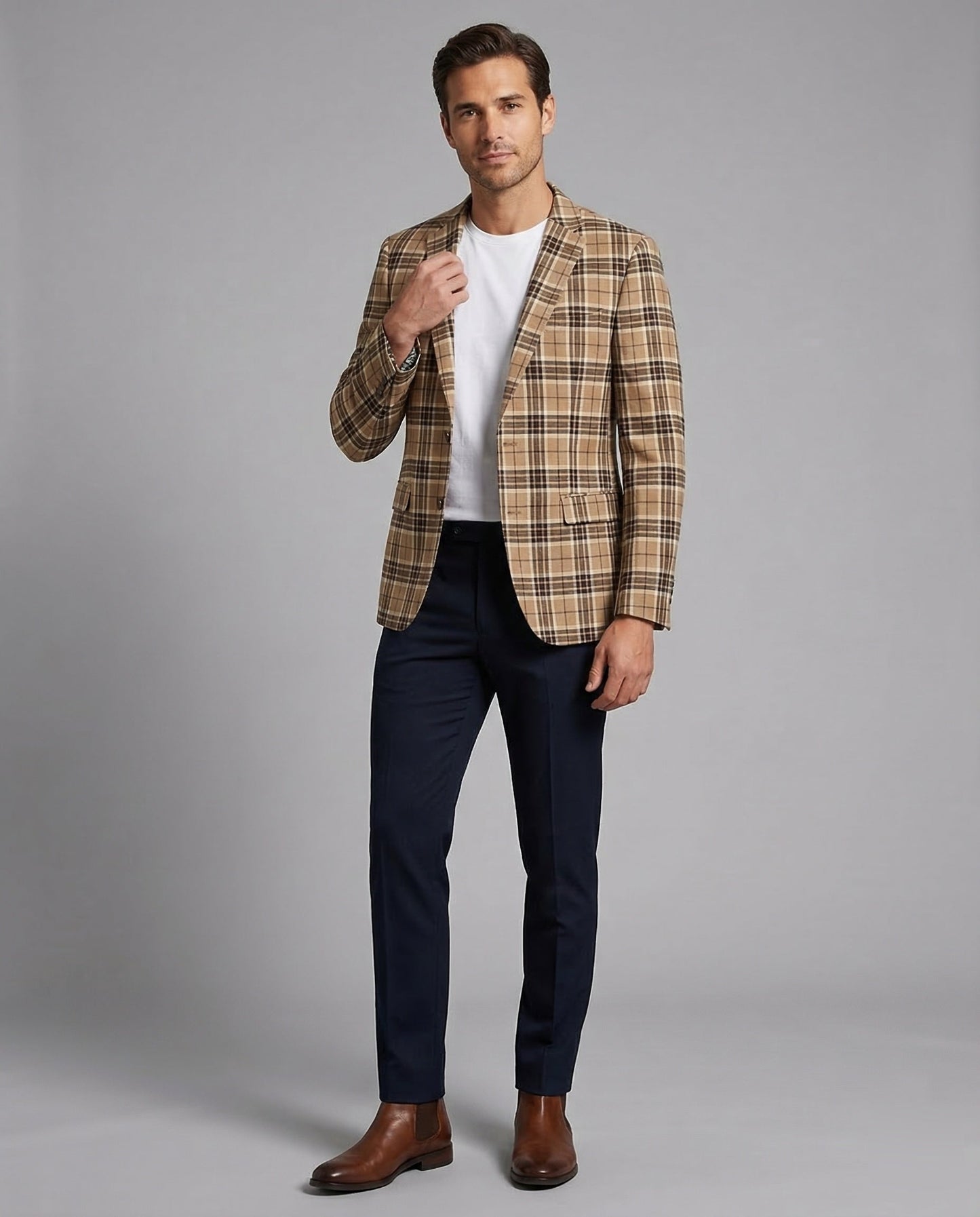 Giacca Uomo Fantasia Quadri Vestibilità Classica - Brentozzi