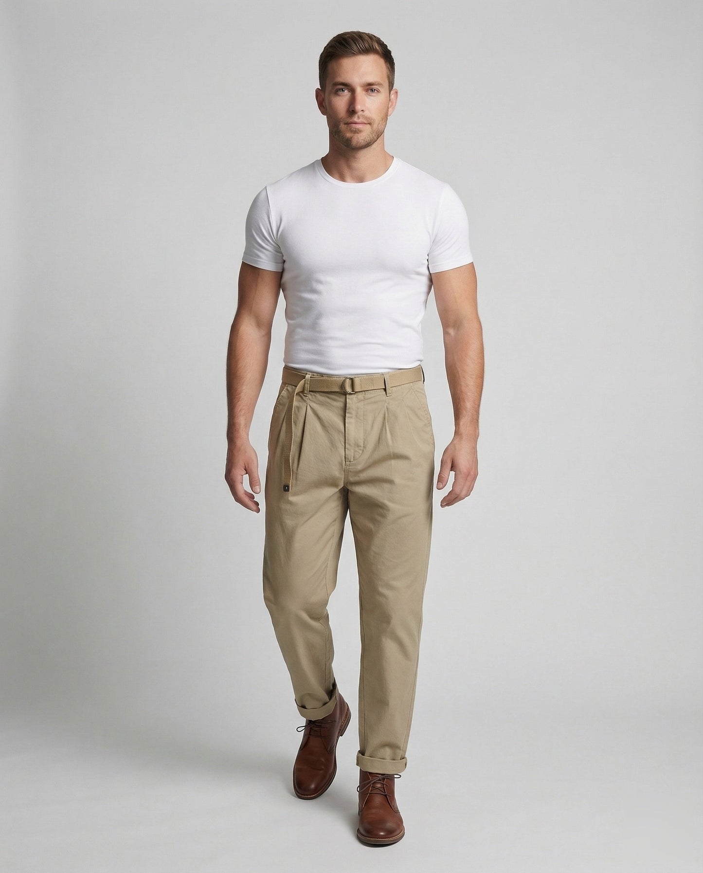 Pantaloni Uomo con Pieghe Taglio Tapered - Brentozzi