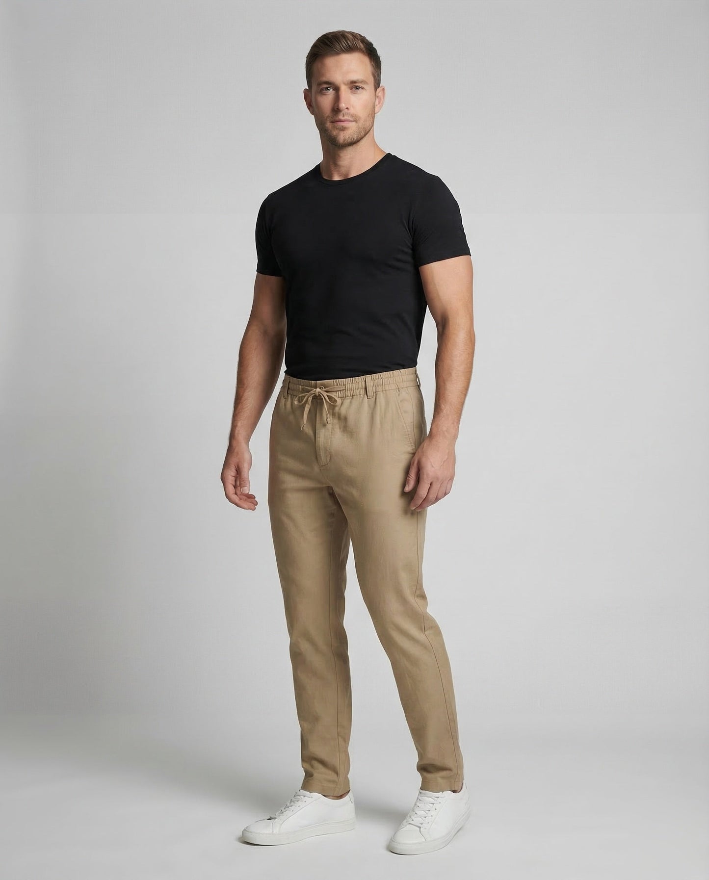 Pantaloni Lino Uomo Taglio Dritto - Brentozzi