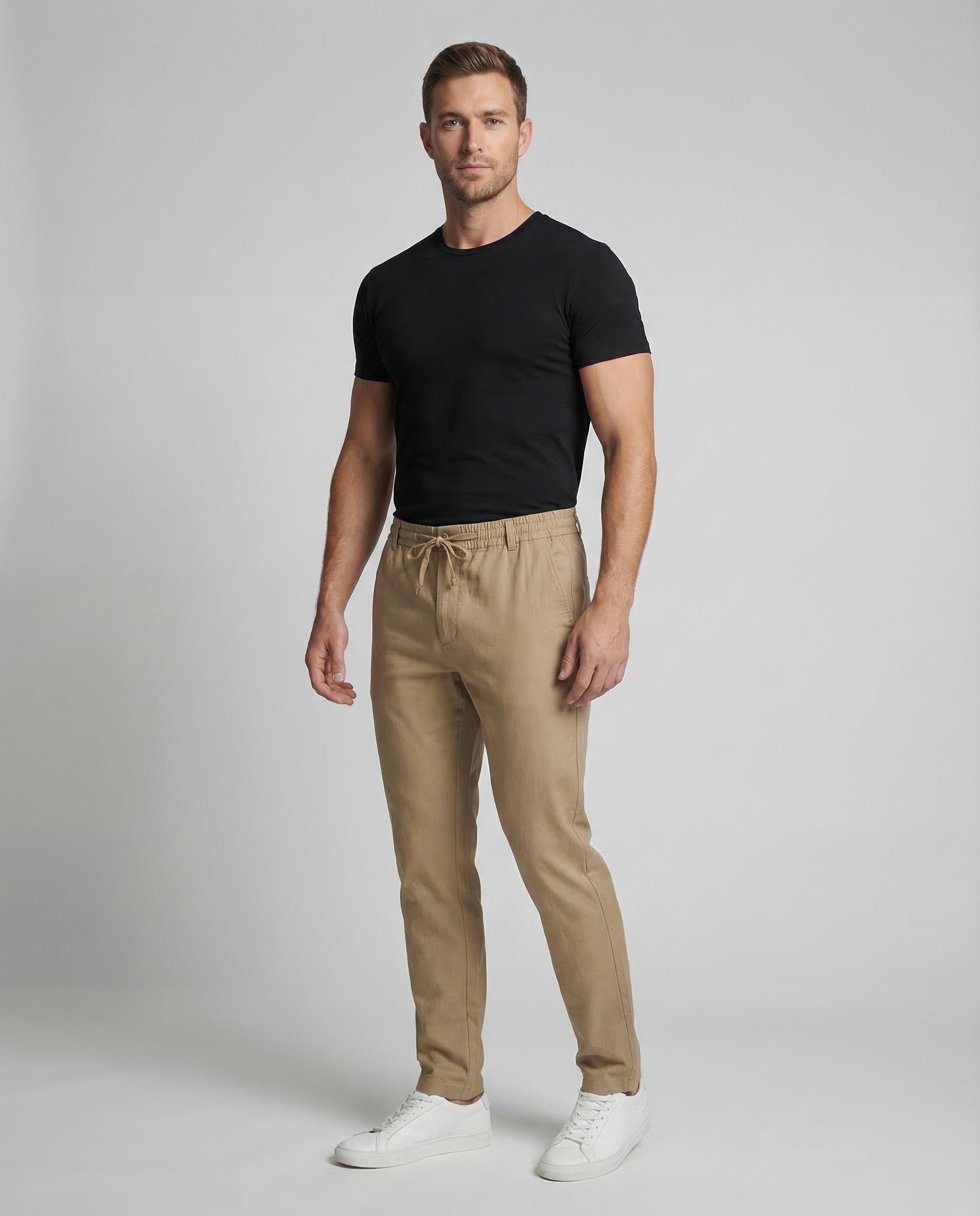 Pantaloni Lino Uomo Taglio Dritto - Brentozzi