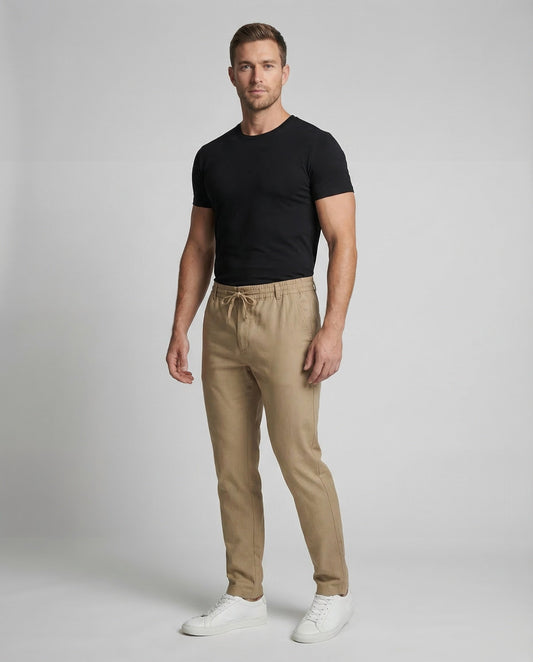 Pantaloni Lino Uomo Taglio Dritto - Brentozzi