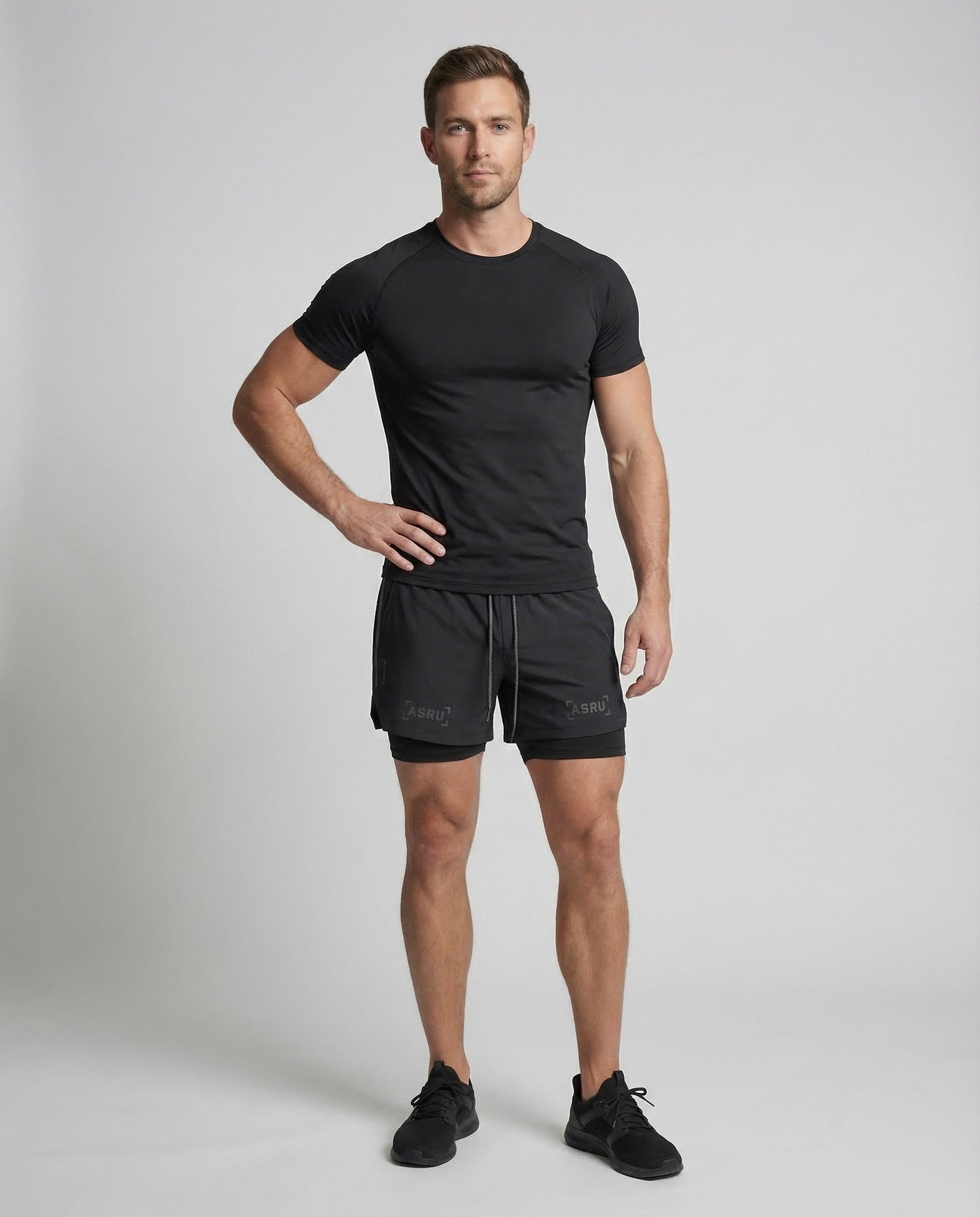 Pantaloncini Running Uomo 2in1 Compressione Slim - Brentozzi
