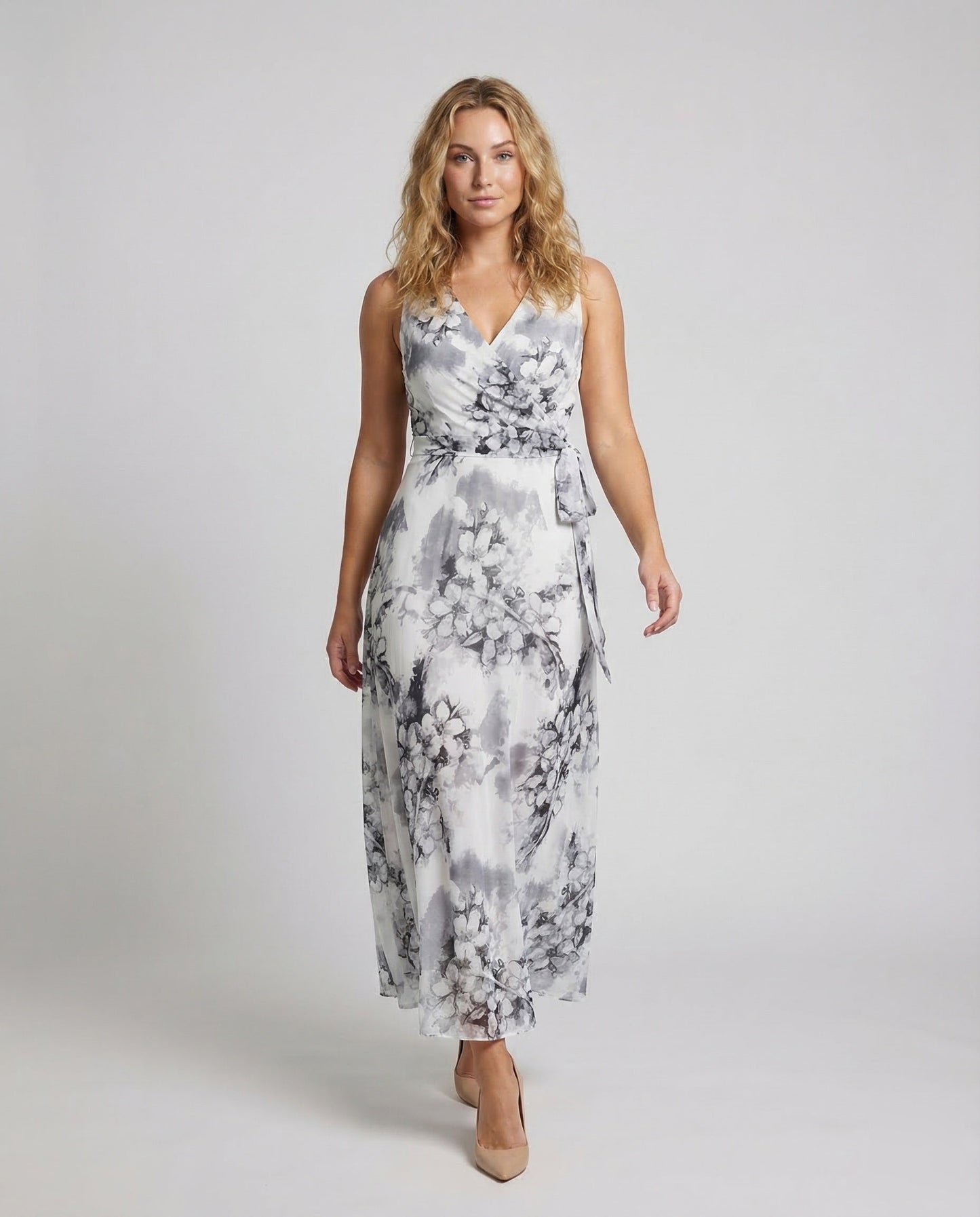 Abito Maxi Donna in Chiffon Effetto Incrociato - Brentozzi